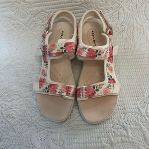 Easy Spirit Womens Tabata Sport Sandals Ivory Floral Pink Size 8M